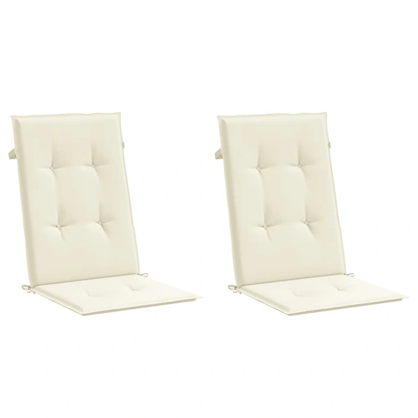 Възглавници за стол с облегалка 2 бр кремави 120x50x3 см плат - VL43181 - Image 3