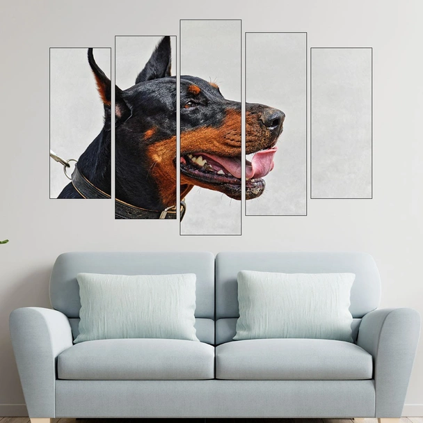 Близък кадър на доберман - картина пано за стена - Image 3
