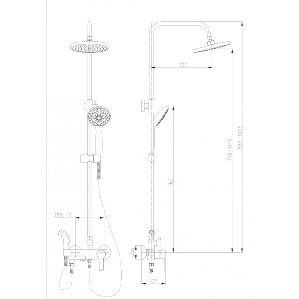 Душ система Лучия ICT 6018 INTER CERAMIC - Image 3
