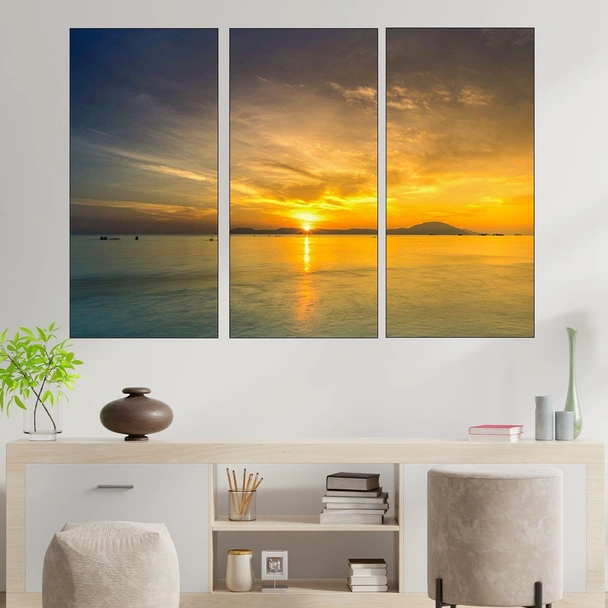 Ефектен залез над водата - картина пано за стена - Image 2