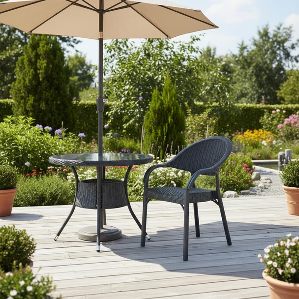 Градински стол Bamboo Rattan сив MEVSIM - Image 3