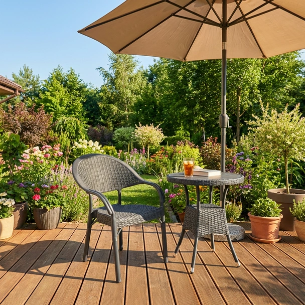 Градински стол Bamboo Rattan сив MEVSIM - Image 4