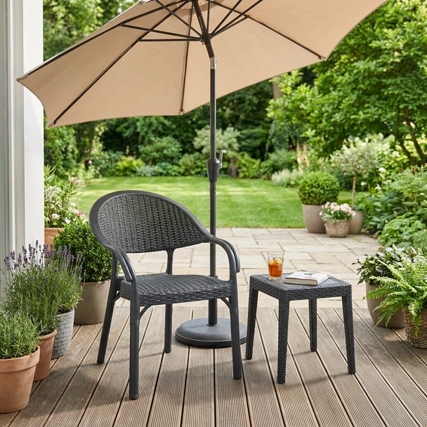 Градински стол Bamboo Rattan сив MEVSIM - Image 2