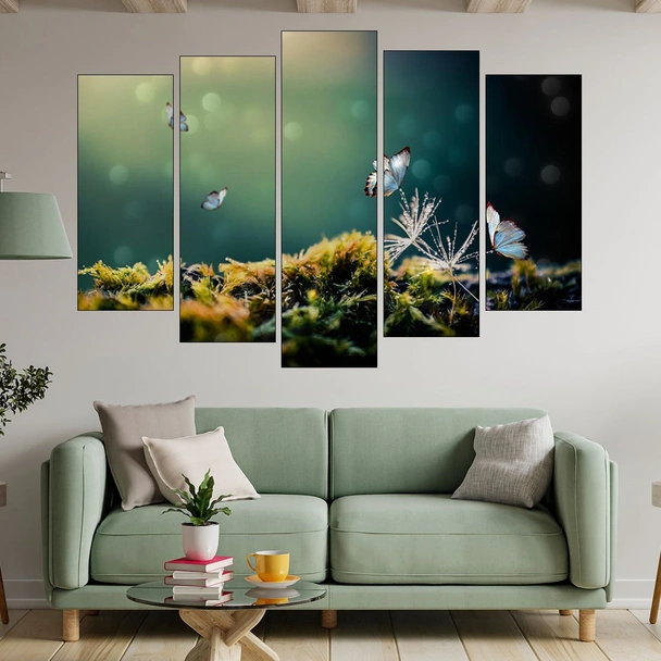 Летящи сини пеперуди - картина пано за стена - Image 3