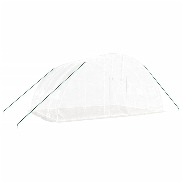 Оранжерия със стоманена рамка бяла 24 м² 6x4x2,85 м - Image 2