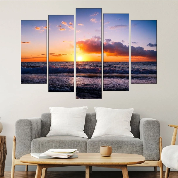 Ефектен залез в Кипърско море - картина пано за стена - Image 3