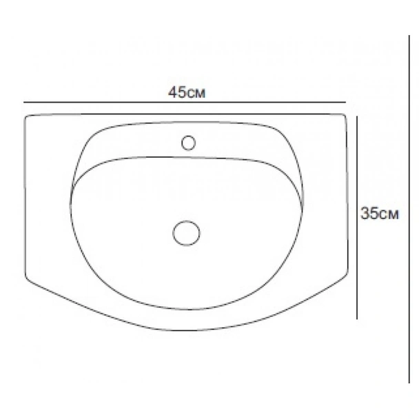 Порцеланов умивалник Доли 45х35см бял INTER CERAMIC - Image 2