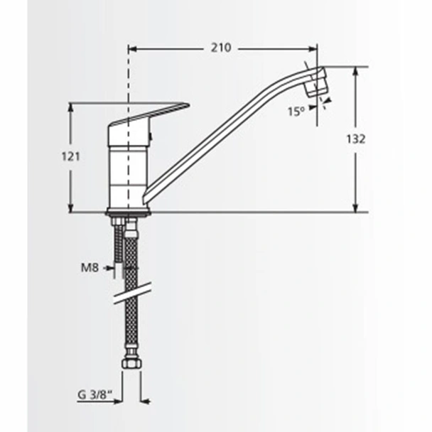 Смесител за кухня с удължен чучур Helios FAYANS - Image 2