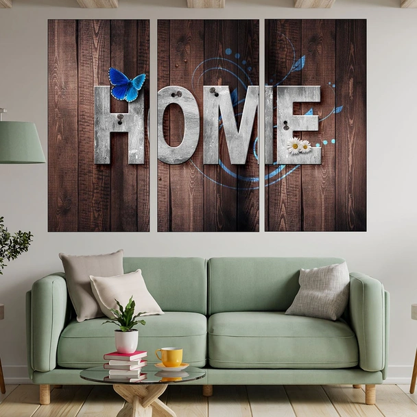 Декорация HOME на дървен фон - картина пано за стена - Image 2