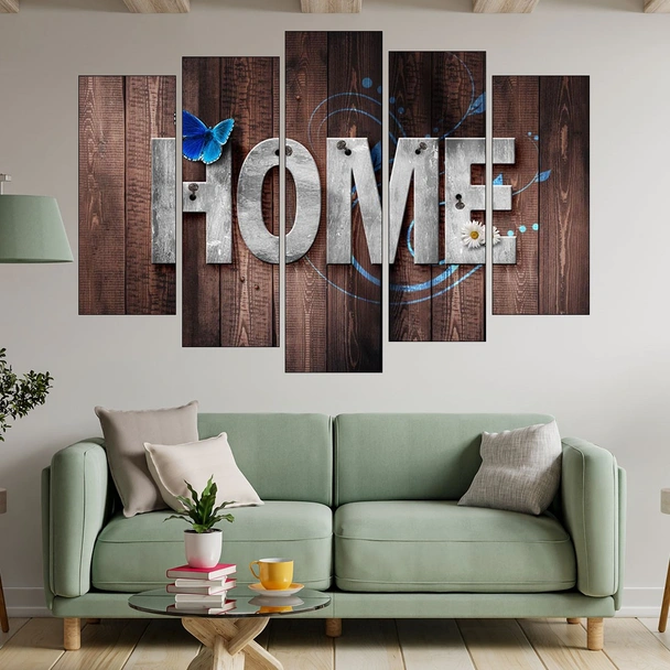 Декорация HOME на дървен фон - картина пано за стена - Image 3