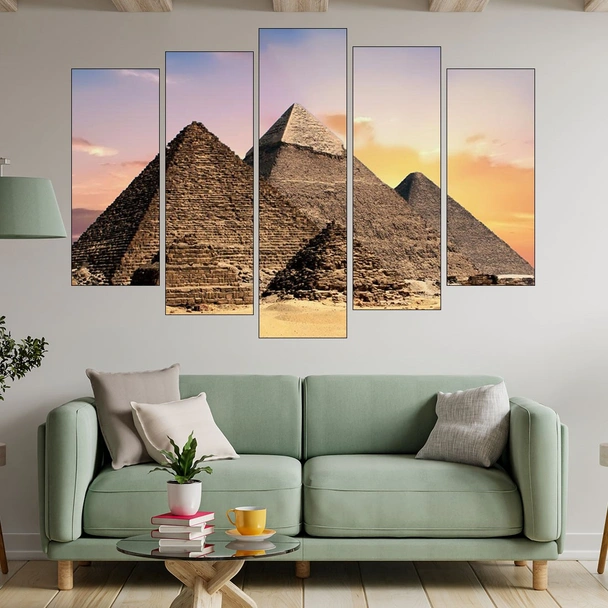 Египетските пирамиди в Гиза - картина пано за стена - Image 3