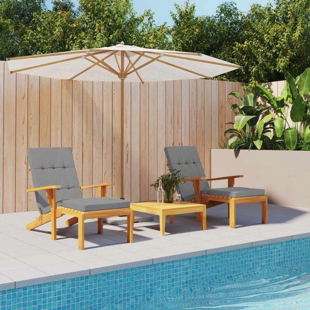 Възглавници за столове шезлонги 2 бр сиви Оксфорд плат - VL361985