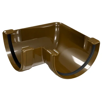 Ъгъл за улук 90° Ф125 мм кафяв REGENAU