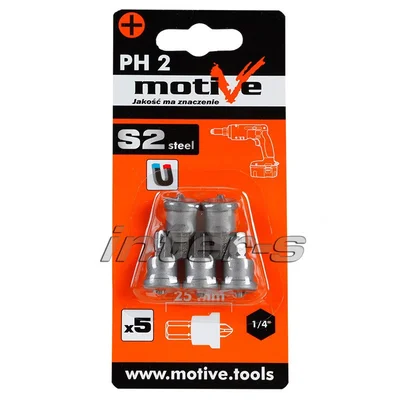Накрайници за отвертка с ограничител ph2 25мм 5бр. motive