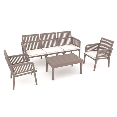 Градински комплект 4 части Lizbon Lounge Set капучино RAINBOW