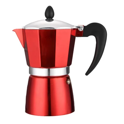 Кубинска кафеварка за 3 кафета червена ROSBERG