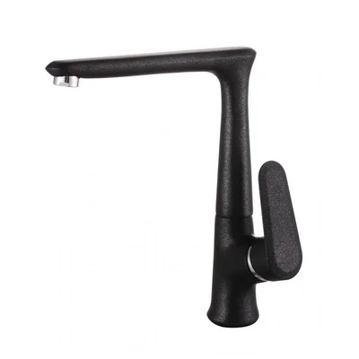 Висок стоящ смесител за кухня Мирея черен гранит INTER CERAMIC