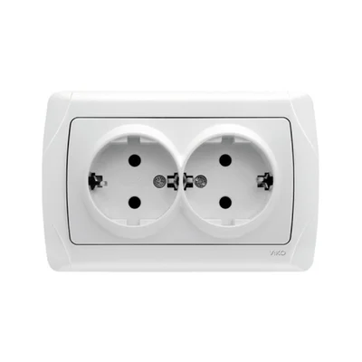 Двоен ел. контакт Carmen бял VIKO