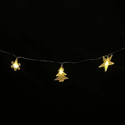 LED светещ гирлянд снежинка, звезда, елхичка 1.65 м LIGHTEX