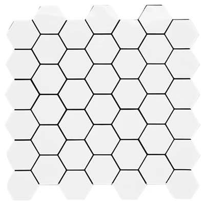 Стикер за стена 30x30 см Шестоъгълник бял