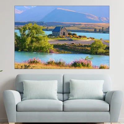 Езеро Текапо в Нова Зенландия - картина пано за стена