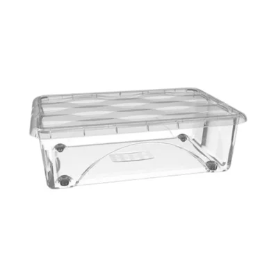 Кутия за съхранение с колела 30 л Dune прозрачна RECA PLAST