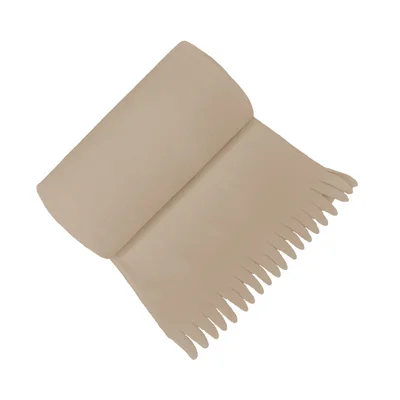 Поларено одеяло с ресни 100x150 см бежово