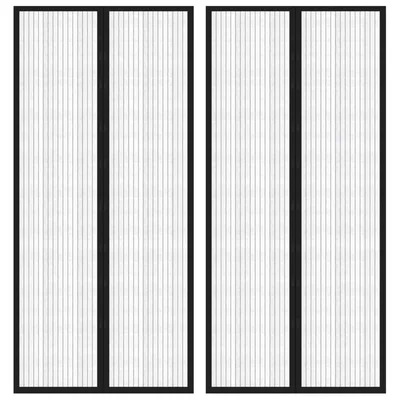 Магнитни завеси против насекоми за врата 2 бр. черни 210х90 см