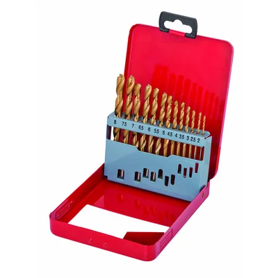 Свредла за метал 13 бр. ø2.0-8.0 мм HSS + TIN мeтална кутия Raider