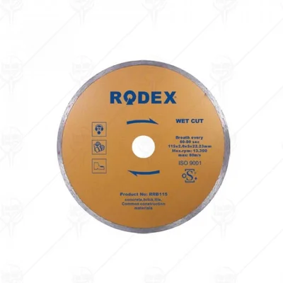 Диск диамантен гладък 115мм за мокро рязане RODEX