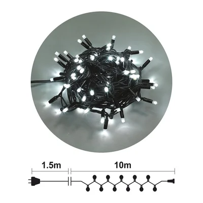Гирлянд 100 бели LED лампички 10м ENIGMA