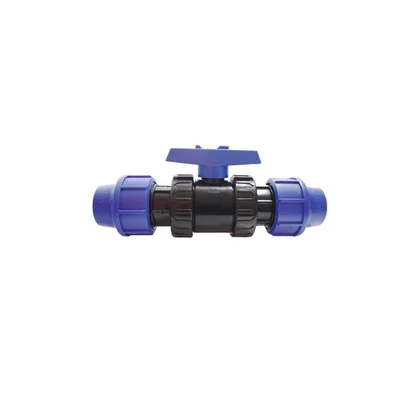 Полиетиленов сферичен кран равен - ф50 х ф50