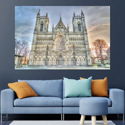 Катедрала в Тронхайм - картина пано за стена