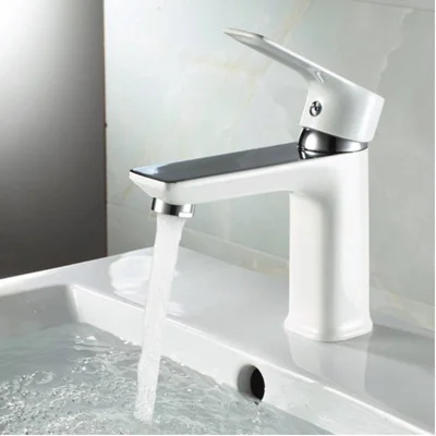 Стоящ смесител за кухненски умивалник Хана бял/хром INTER CERAMIC