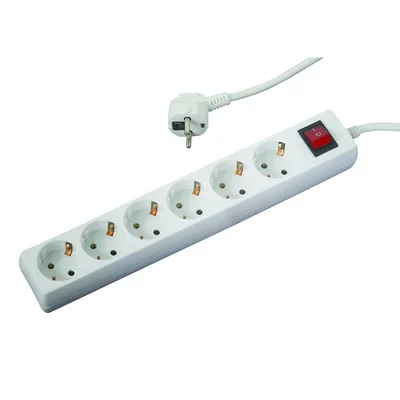 Разклонител с 6 гнезда с кабел 1.5 м х 1.5 мм² с ключ - Makalon