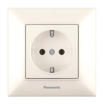 Ел. контакт шуко 16А Arkedia Slim крем PANASONIC