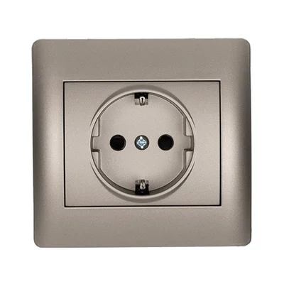 Контакт шуко сив металик Rhyme ELMARK