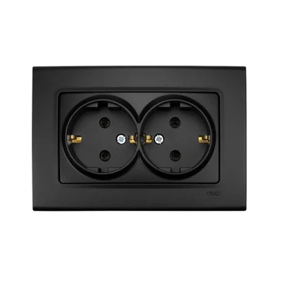 Двоен контакт LINNERA LIFE черен VIKO