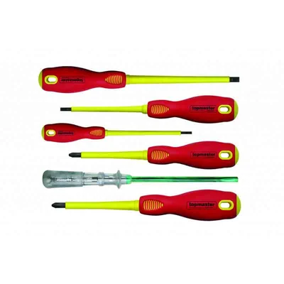 Изолирани прави и кръстати отвертки 1000 V к-кт 6 броя Topmaster
