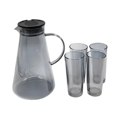 Комплект кана с 4 чаши 2 л / 200 мл сиви
