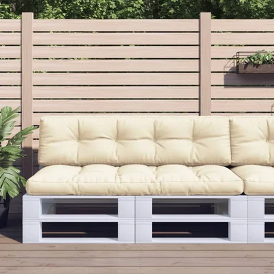 Палетни възглавници, 2 бр, кремави, текстил