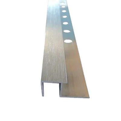 Алуминиева лайстна за гладко стъпало лукс 10 мм сребро 2.7 м