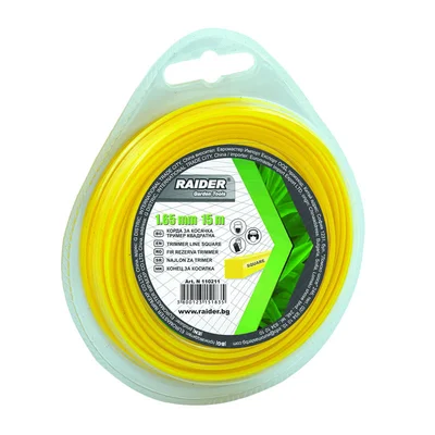Квадратна корда за косачка тример 1.65 мм х 15 м RAIDER