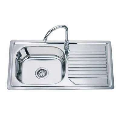 Кухненска мивка алпака с десен плот 81х43.5х16см INTER CERAMIC