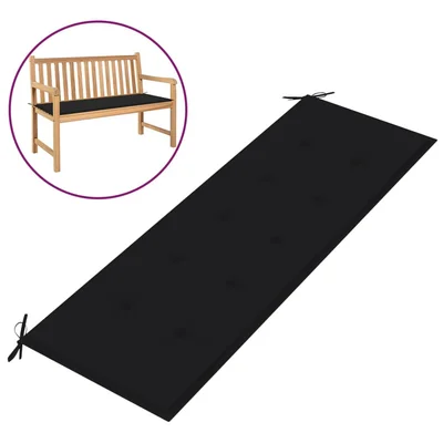 Възглавница за градинска пейка, черна, 150x50х3 см