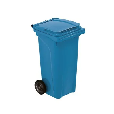 Кош за отпадъци с капак и колела 120 л син Urban RG