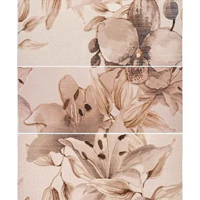 Декор 50х60 см Виола цветя кафяв 3 бр. к-кт 2463 KAI