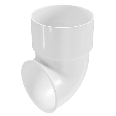 Завършващо коляно за водосточна тръба Ф80 мм бяло REGENAU