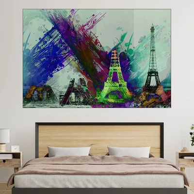 Илюстрация на Айфеловата кула - картина пано за стена