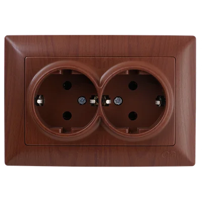 Контакт шуко двоен Visage орех 16 A - GUNSAN